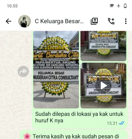 Pengiriman Papan Bunga Duka Larangan Indah